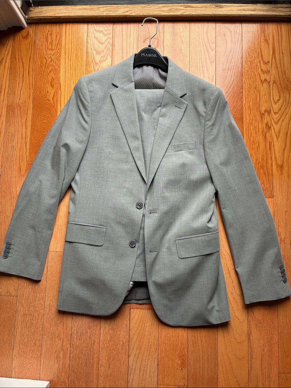 Jos. A. Bank Light Gray Two-Button Men's Suit